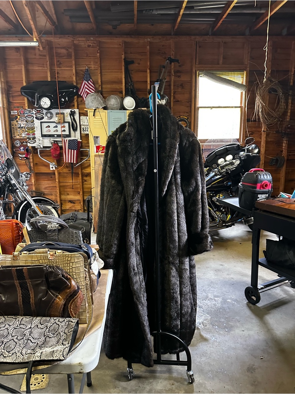 Classic Dark Brown Full-Length Fur Coat for Women